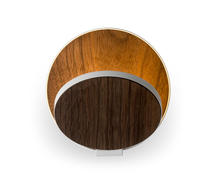 Koncept Inc GRW-S-MWT-OWT-PI - Gravy Wall Sconce - Matte White Body, Oiled Walnut plates - Plug-in